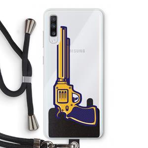 CaseCompany Pew Pew Pew: Samsung Galaxy A70 Transparant Hoesje met koord