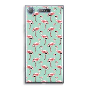 CaseCompany Flamingoprint groen: Sony Xperia XZ1 Transparant Hoesje