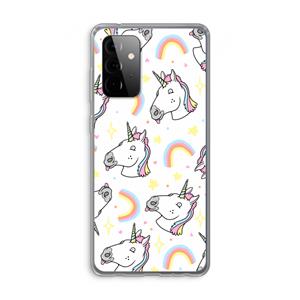 CaseCompany Rainbow Unicorn: Samsung Galaxy A72 Transparant Hoesje