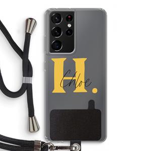 CaseCompany Amber Script: Samsung Galaxy S21 Ultra Transparant Hoesje met koord