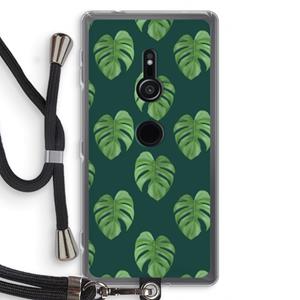 CaseCompany Monstera leaves: Sony Xperia XZ2 Transparant Hoesje met koord