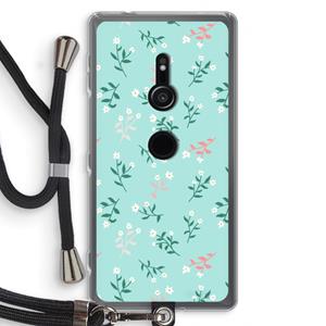 CaseCompany Small white flowers: Sony Xperia XZ2 Transparant Hoesje met koord