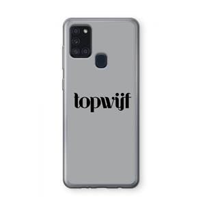 CaseCompany Topwijf Grijs Zwart: Samsung Galaxy A21s Transparant Hoesje