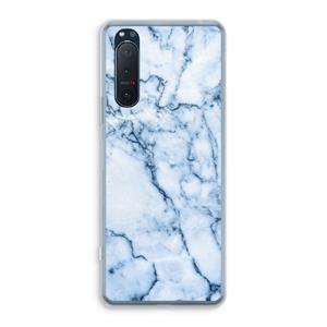 CaseCompany Blauw marmer: Sony Xperia 5 II Transparant Hoesje