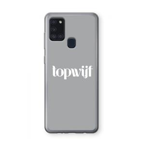 CaseCompany Topwijf Grijs Wit: Samsung Galaxy A21s Transparant Hoesje