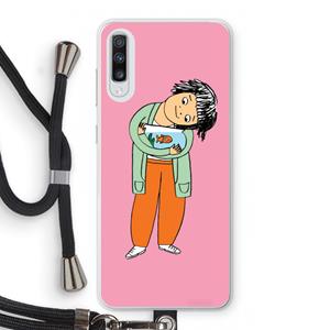 CaseCompany Visknuffel: Samsung Galaxy A70 Transparant Hoesje met koord