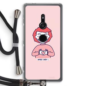 CaseCompany Hartje: Sony Xperia XZ2 Transparant Hoesje met koord