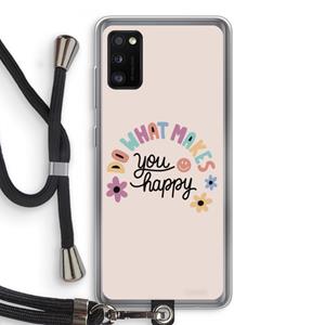 CaseCompany Happy days: Samsung Galaxy A41 Transparant Hoesje met koord