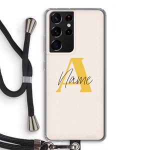 CaseCompany Amber Script: Samsung Galaxy S21 Ultra Transparant Hoesje met koord
