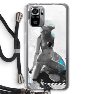 CaseCompany I will not feel a thing: Xiaomi Redmi Note 10S Transparant Hoesje met koord