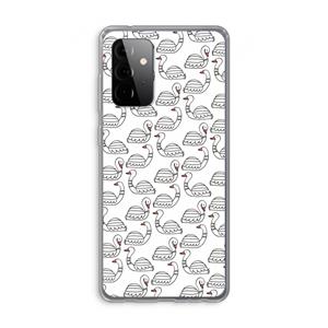 CaseCompany Zwanen: Samsung Galaxy A72 Transparant Hoesje