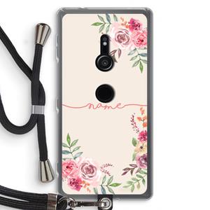 CaseCompany Rozen: Sony Xperia XZ2 Transparant Hoesje met koord