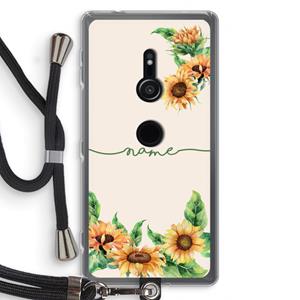 CaseCompany Zonnebloemen: Sony Xperia XZ2 Transparant Hoesje met koord
