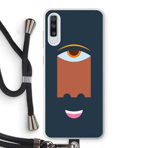 CaseCompany Mono M: Samsung Galaxy A70 Transparant Hoesje met koord