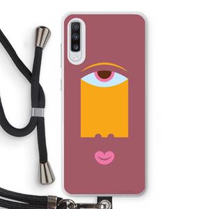 CaseCompany Mono V: Samsung Galaxy A70 Transparant Hoesje met koord