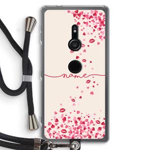 CaseCompany Hartjes en kusjes: Sony Xperia XZ2 Transparant Hoesje met koord