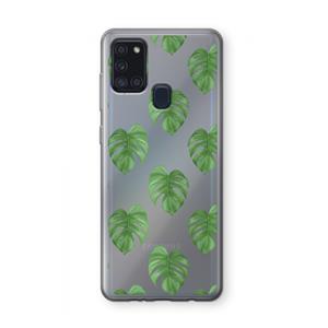 CaseCompany Monstera leaves: Samsung Galaxy A21s Transparant Hoesje