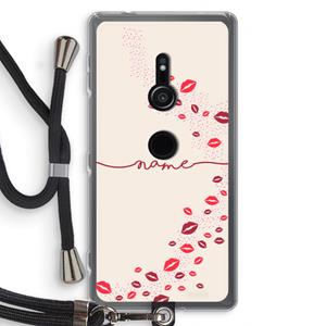 CaseCompany Kusjes: Sony Xperia XZ2 Transparant Hoesje met koord