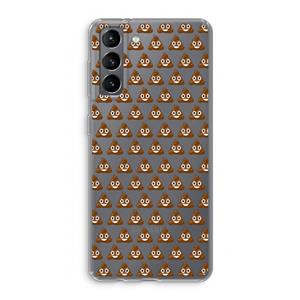CaseCompany Poop emoji: Samsung Galaxy S21 Transparant Hoesje