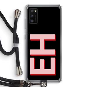 CaseCompany Monogram: Samsung Galaxy A41 Transparant Hoesje met koord