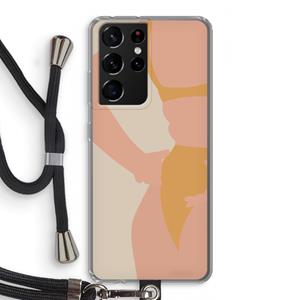 CaseCompany Bikini body: Samsung Galaxy S21 Ultra Transparant Hoesje met koord