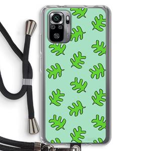 CaseCompany Groene blaadjes: Xiaomi Redmi Note 10S Transparant Hoesje met koord