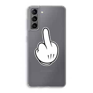 CaseCompany Middle finger white: Samsung Galaxy S21 Transparant Hoesje