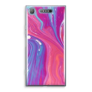 CaseCompany Paarse stroom: Sony Xperia XZ1 Transparant Hoesje