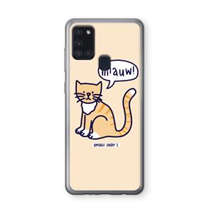 CaseCompany Miauw: Samsung Galaxy A21s Transparant Hoesje