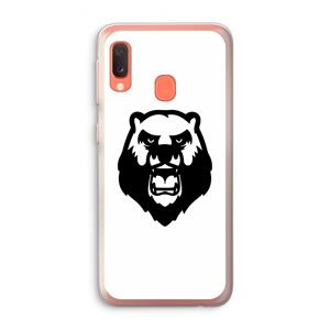 CaseCompany Angry Bear (white): Samsung Galaxy A20e Transparant Hoesje