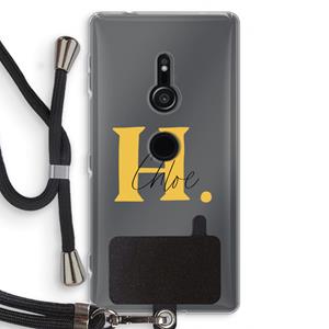 CaseCompany Amber Script: Sony Xperia XZ2 Transparant Hoesje met koord