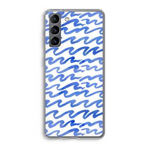 CaseCompany Blauwe golven: Samsung Galaxy S21 Transparant Hoesje