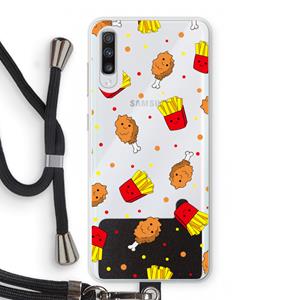 CaseCompany Chicken 'n Fries: Samsung Galaxy A70 Transparant Hoesje met koord