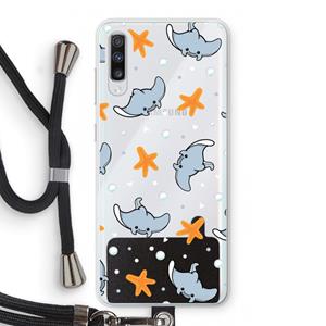 CaseCompany Manta: Samsung Galaxy A70 Transparant Hoesje met koord