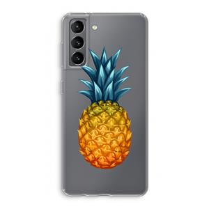 CaseCompany Grote ananas: Samsung Galaxy S21 Transparant Hoesje