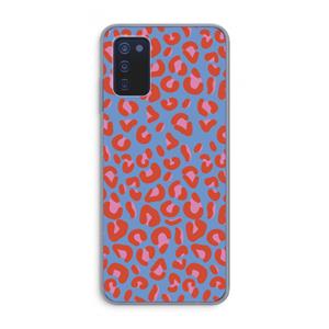 CaseCompany Leopard blue: Samsung Galaxy A03s Transparant Hoesje