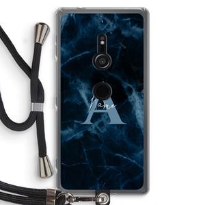 CaseCompany Midnight Marble: Sony Xperia XZ2 Transparant Hoesje met koord