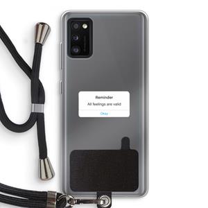 CaseCompany Reminder: Samsung Galaxy A41 Transparant Hoesje met koord