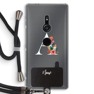 CaseCompany Pink Bouquet: Sony Xperia XZ2 Transparant Hoesje met koord