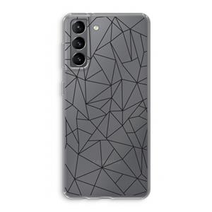 CaseCompany Geometrische lijnen zwart: Samsung Galaxy S21 Transparant Hoesje