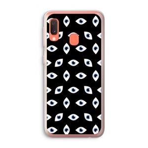 CaseCompany Eyes pattern: Samsung Galaxy A20e Transparant Hoesje