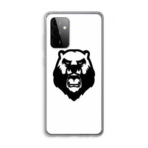 CaseCompany Angry Bear (white): Samsung Galaxy A72 Transparant Hoesje