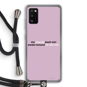 CaseCompany uw waarde daalt niet: Samsung Galaxy A41 Transparant Hoesje met koord