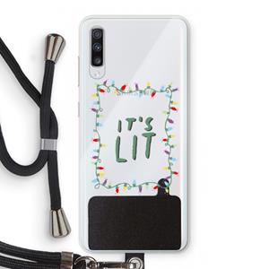 CaseCompany It's Lit: Samsung Galaxy A70 Transparant Hoesje met koord