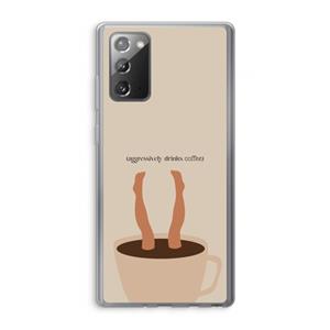 CaseCompany Aggressively drinks coffee: Samsung Galaxy Note 20 / Note 20 5G Transparant Hoesje