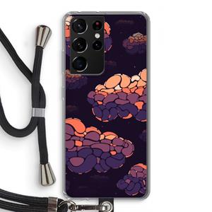 CaseCompany Patroon Wolken: Samsung Galaxy S21 Ultra Transparant Hoesje met koord