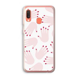 CaseCompany Hands pink: Samsung Galaxy A20e Transparant Hoesje