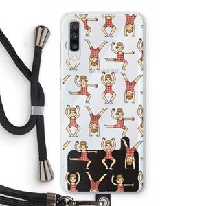 CaseCompany Gymboys: Samsung Galaxy A70 Transparant Hoesje met koord