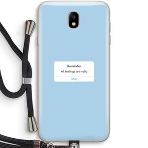 CaseCompany Reminder: Samsung Galaxy J7 (2017) Transparant Hoesje met koord