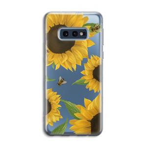 CaseCompany Sunflower and bees: Samsung Galaxy S10e Transparant Hoesje